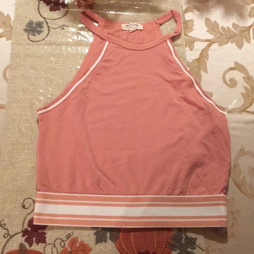 Pink and white top